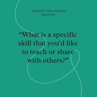 prompts for various industry